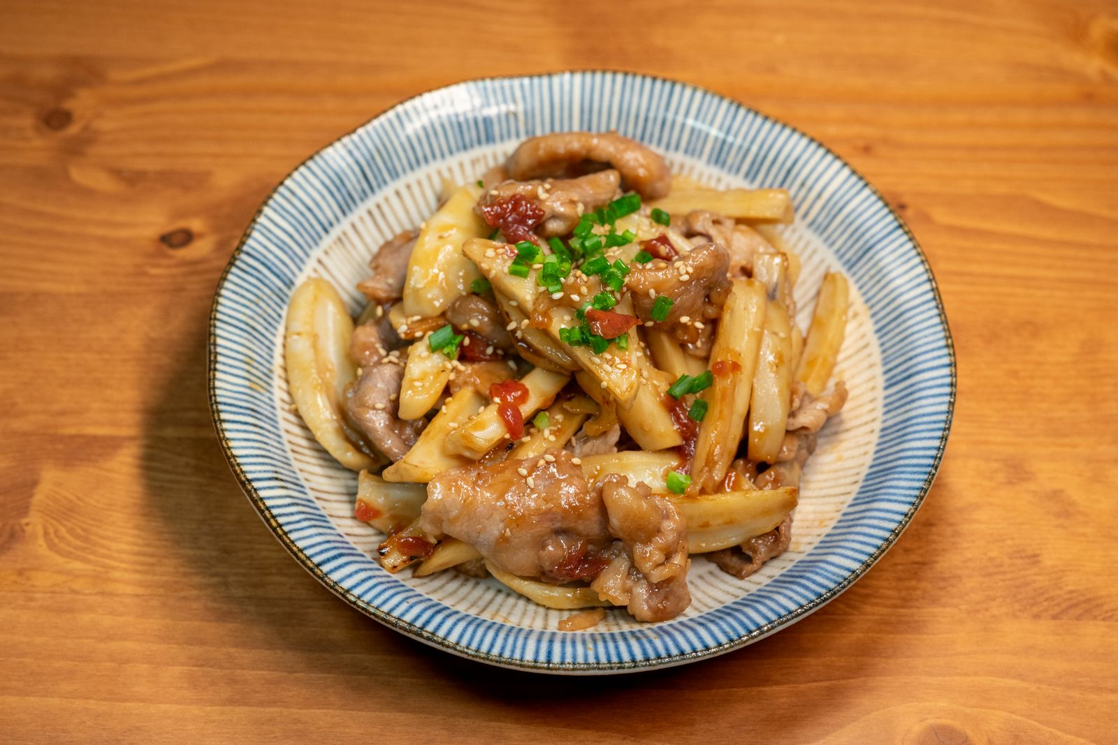 豚こま肉を使った炒め物の完成イメージ